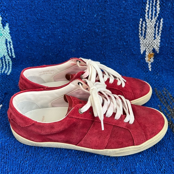 Saint Laurent Court Low Trainers in Red - Picture 3 of 10